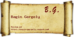 Bagin Gergely névjegykártya